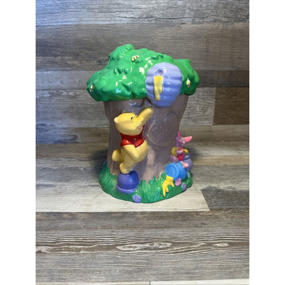 Disney Winnie the Pooh Hunny  "Honey" Tree w/ Piglet Cookie Jar 31637 Vintage